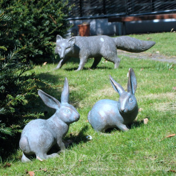 lovely rabbit sculpture bronze garden statues